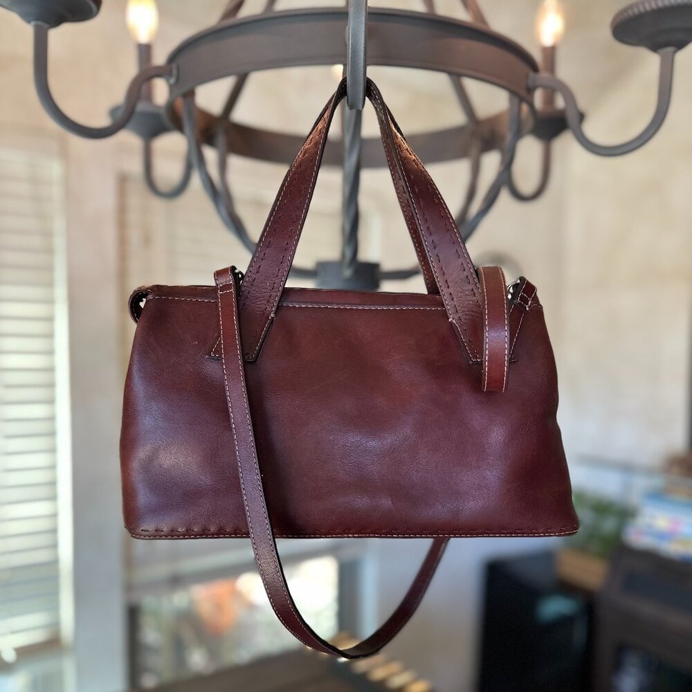 Fossil Two Way Brown Leather Crossbody or Handbag, Vintage